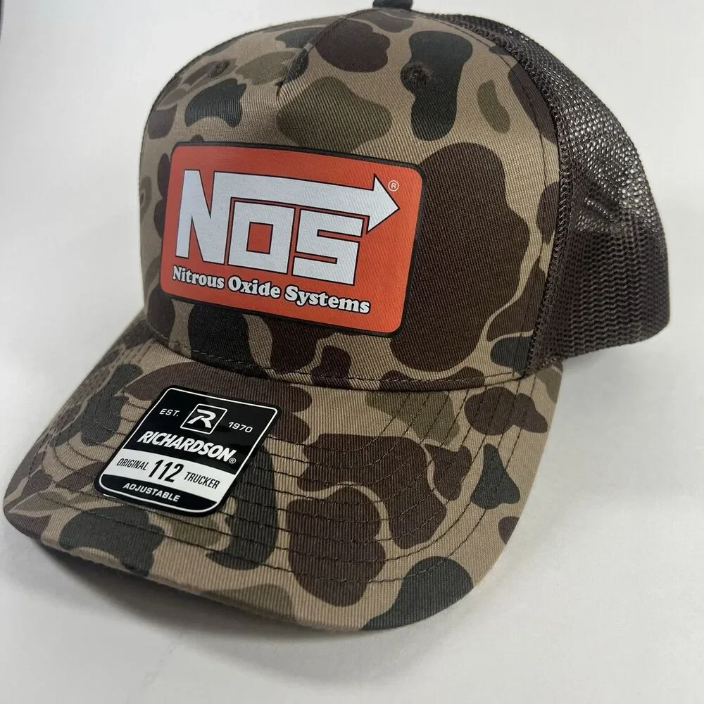 NOS Nitrous Oxide Systems Richardson 112PFP Camo Trucker Hat ADJ Snapback